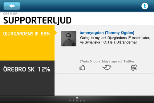 intel-infostream-fotboll-supporterljud Snacket om lagen i sociala medier kallat "supporterljud" i Intel Info Stream: Fotboll