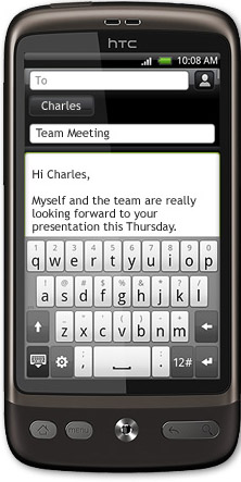 htc-desire-keyboardmail HTC Desire:s tangentbord vid mail
