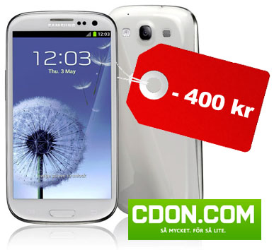 galaxy-siii-rabatt-cdon 400 kr rabatt på Samsung Galaxy S III just nu på CDON